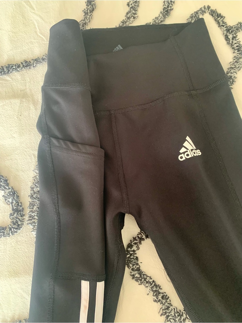 adidas Black Girls' Athletic Leggings with Logo
